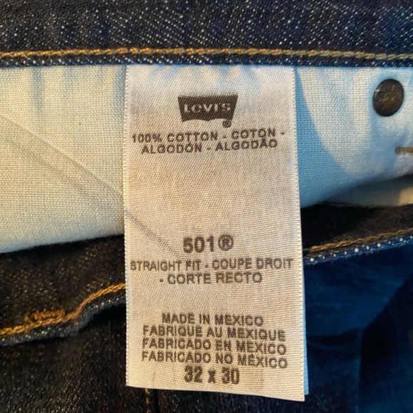 Levi’s 501 Mens Button Fly Jeans 90s Baggy Y2K Size 32x30 Blue Vintage - Picture 6 of 8